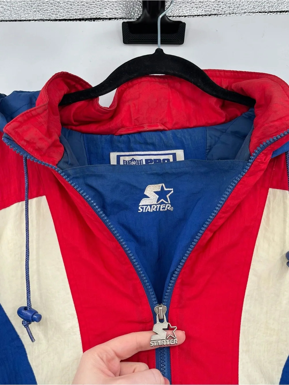 VINTAGE STARTER Jacket Buffalo Bills 90s NFL Pro Line L Pullover Vtg Colorblock